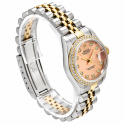 Rolex Datejust Pink Dial 26MM 69173 Two Tone Watch